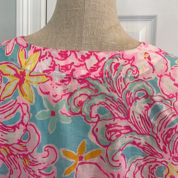 Lilly Pulitzer Amelia Island top pink blue - Picture 6 of 10